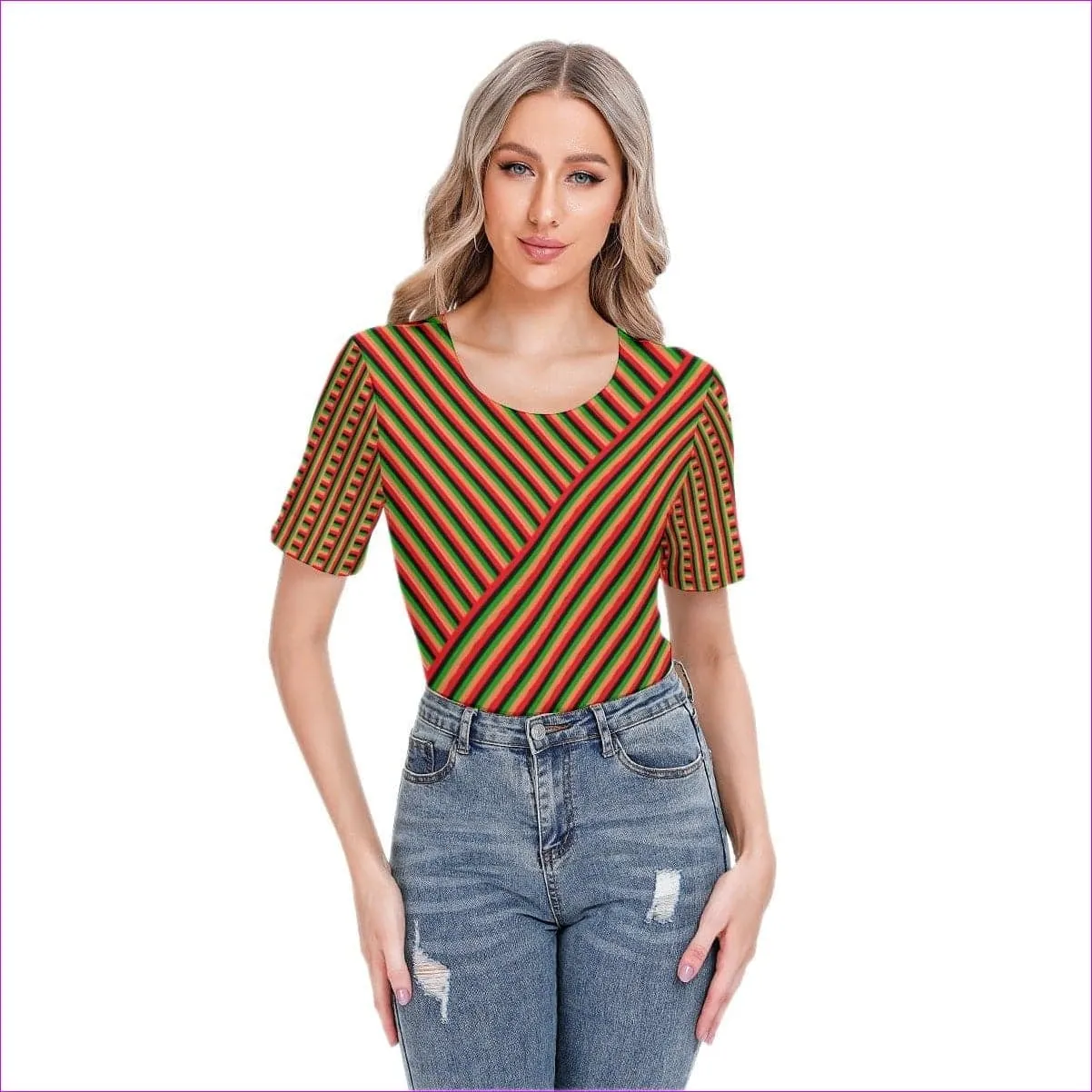 Striped Galore Women's Short Sleeve Bodysuit