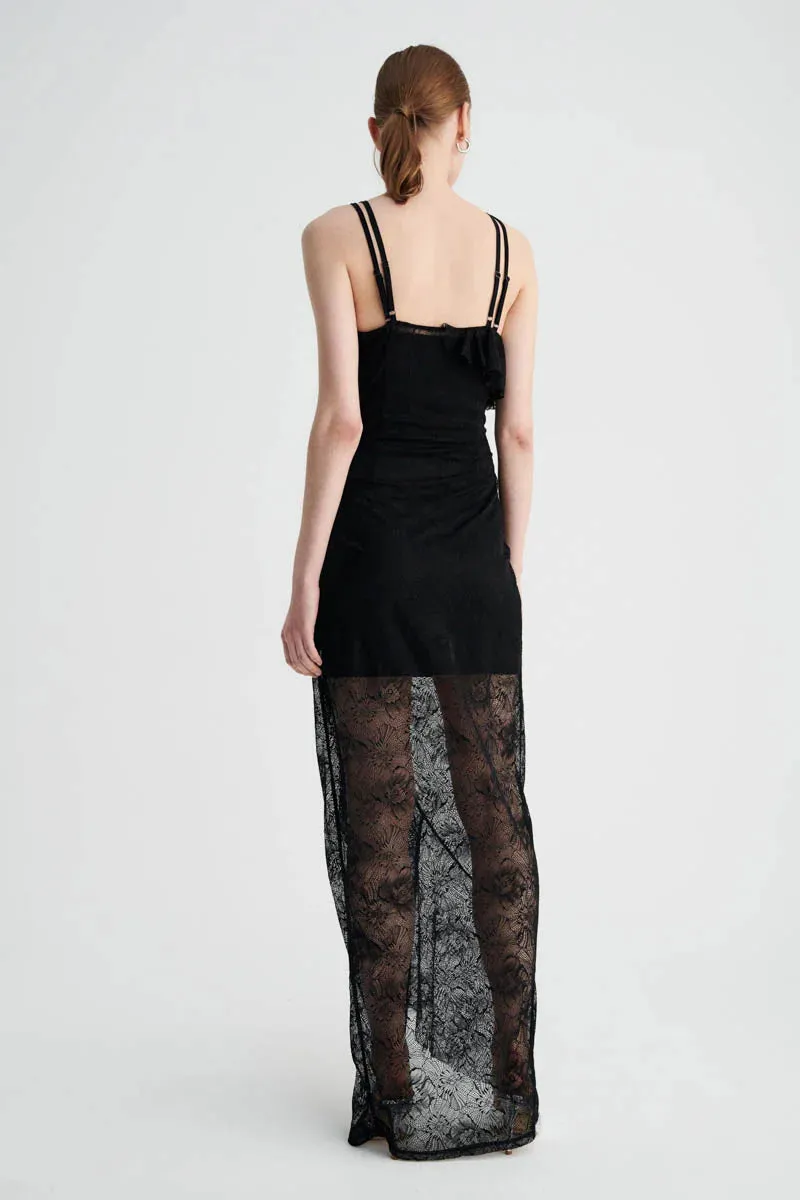 Suboo Gemini Lace Slip Dress - Black