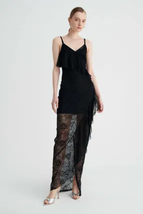 Suboo Gemini Lace Slip Dress - Black