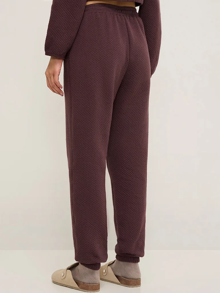 Superstar Wine Quilted High-Rise Joggers