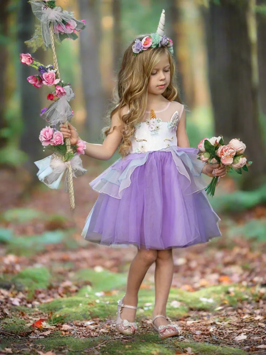 Sweet Unicorn Magic Party Tutu Dress Costume
