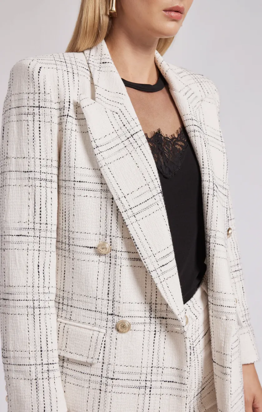 Talan Tweed Blazer - White