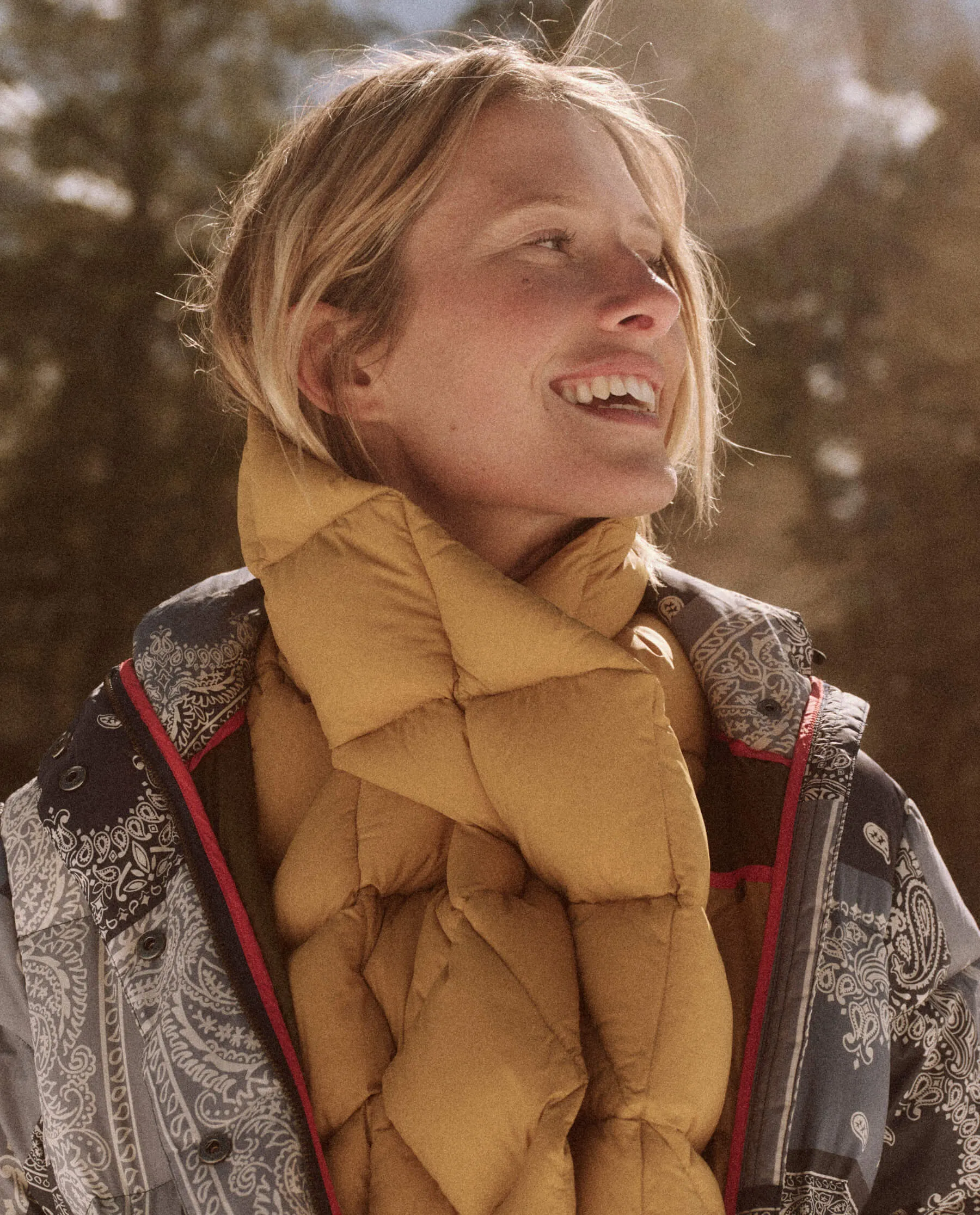 The Down Quilted Puffer Scarf. -- Goldenrod