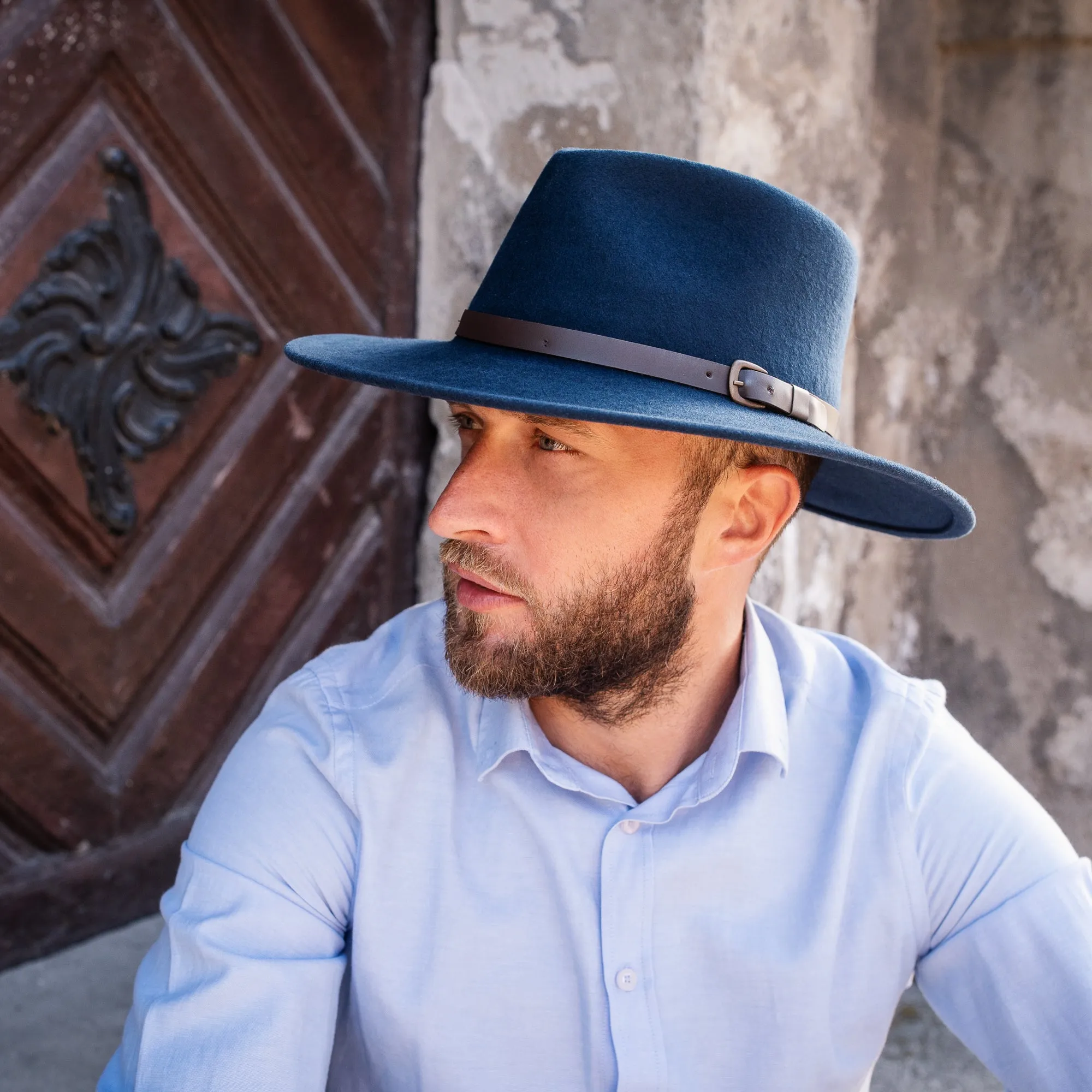 The Lewis - Teardrop Fedora - Wide Brim