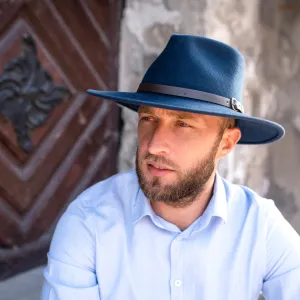 The Lewis - Teardrop Fedora - Wide Brim