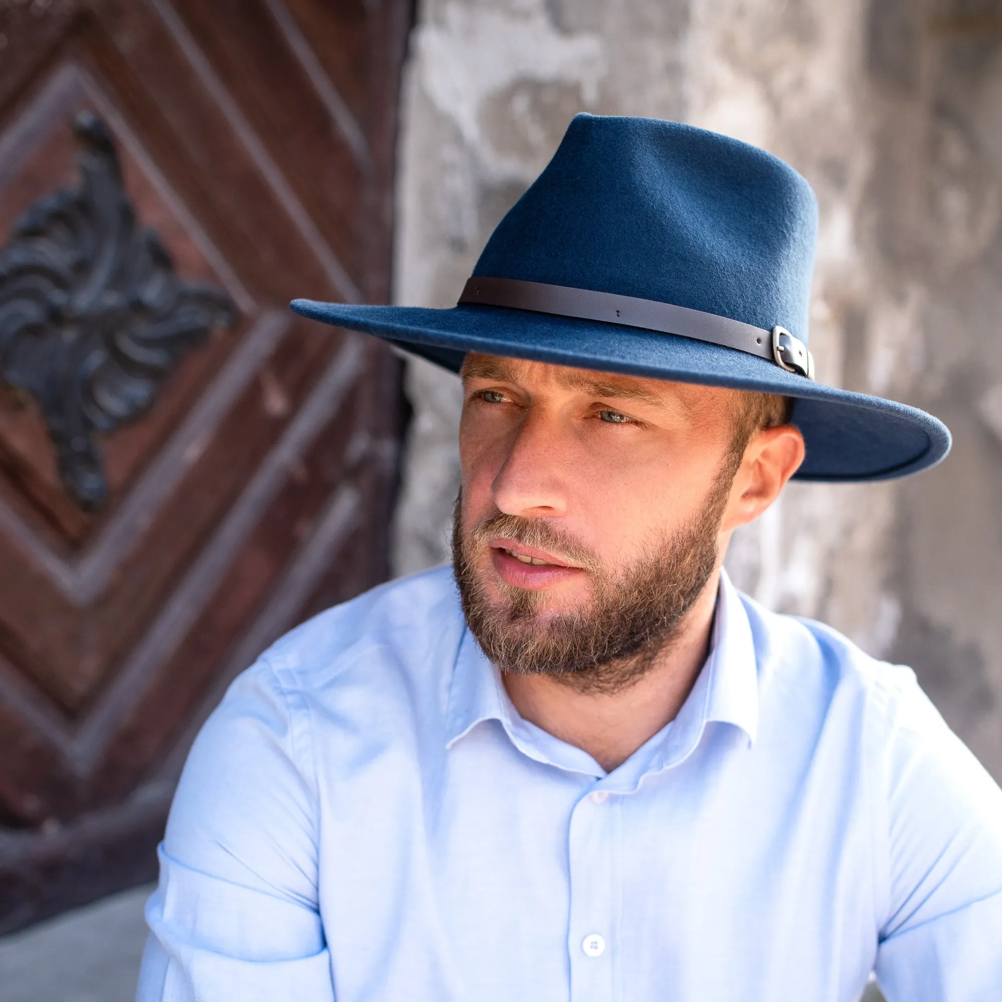 The Lewis - Teardrop Fedora - Wide Brim