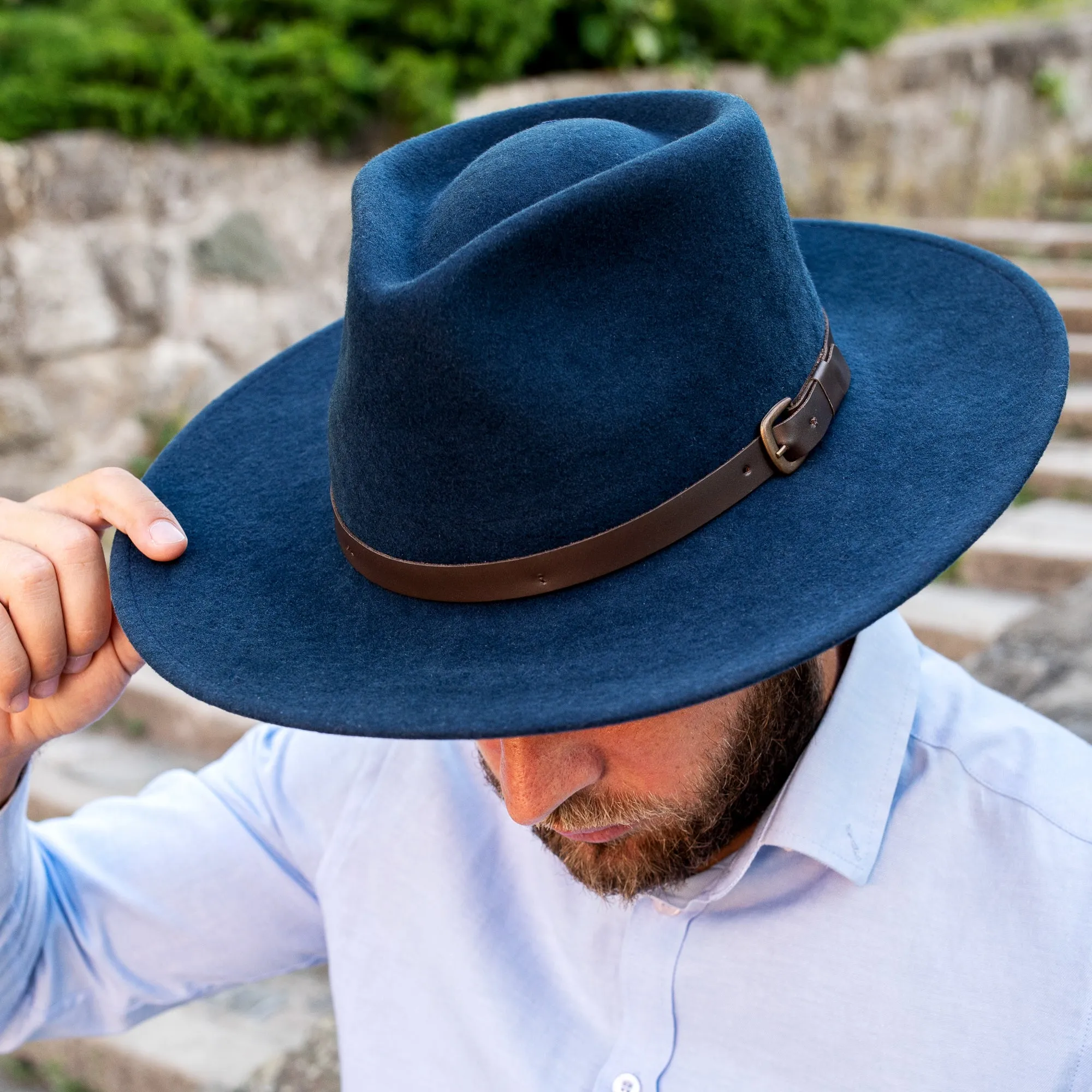 The Lewis - Teardrop Fedora - Wide Brim