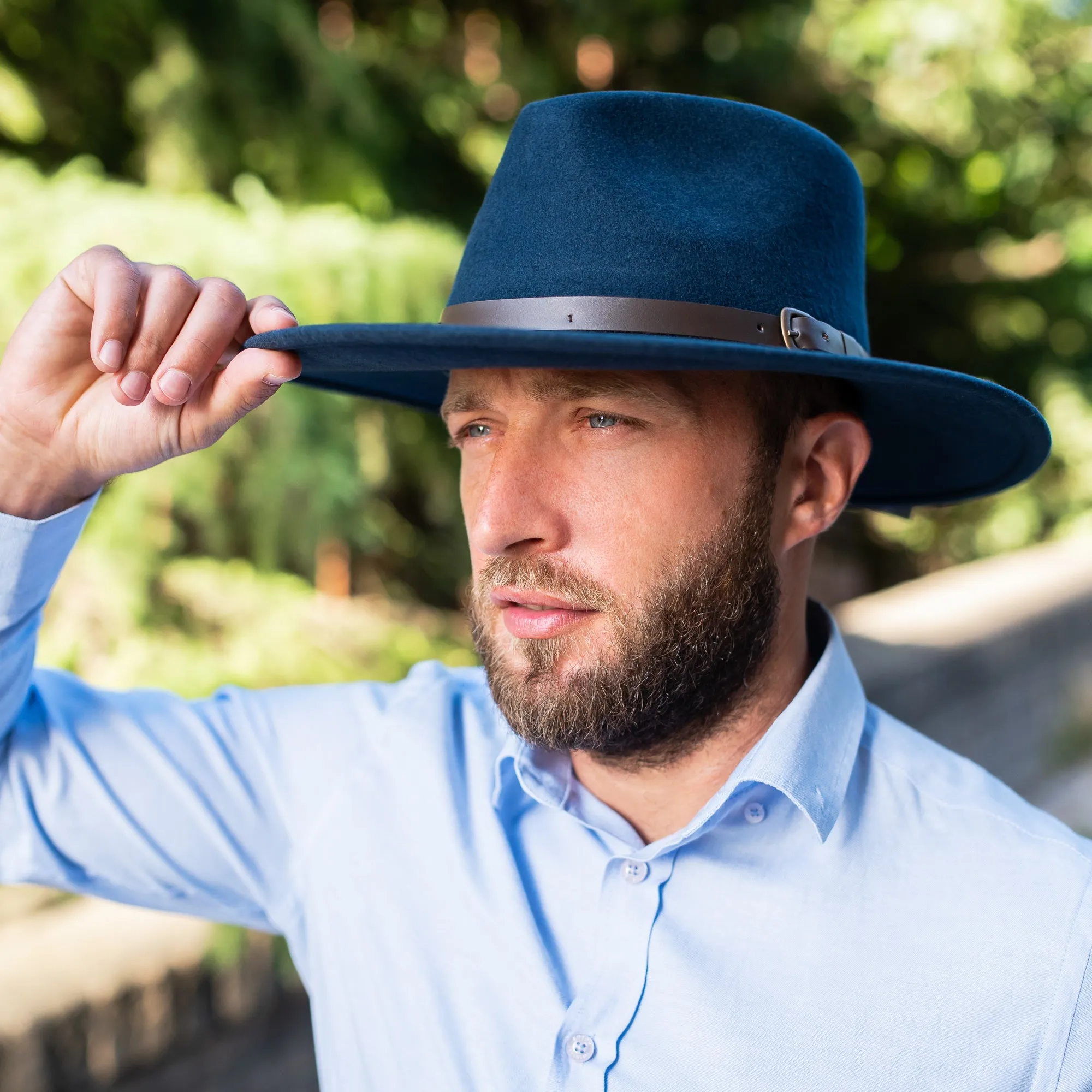 The Lewis - Teardrop Fedora - Wide Brim