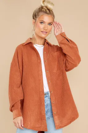 Thinking Of Our Place Rust Orange Shacket