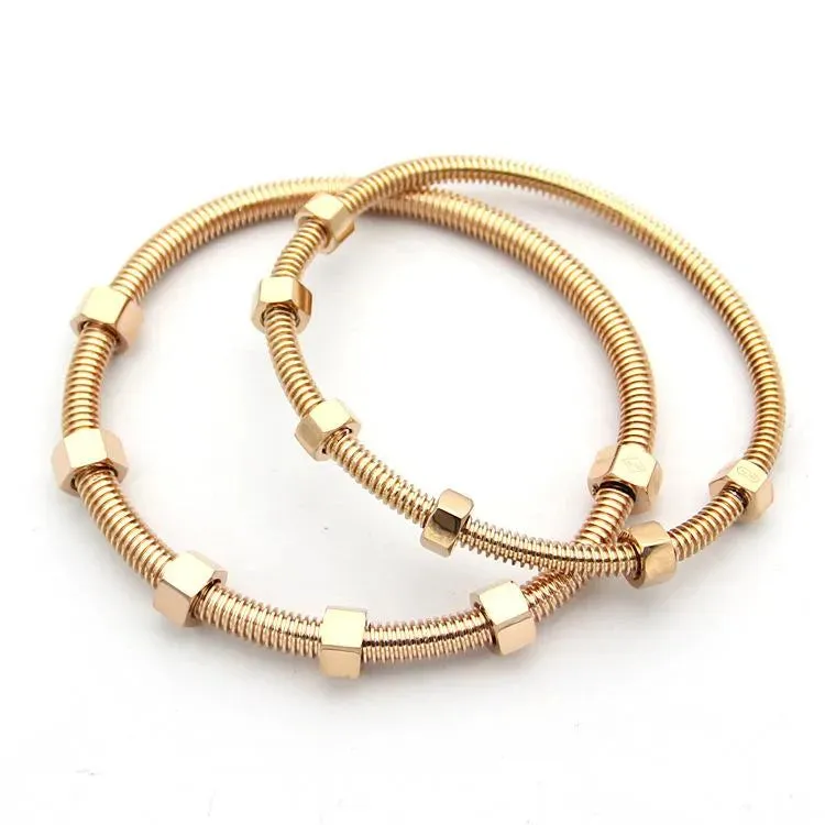 Titanium Steel Screw Love Bracelet Bangles Men Woman With 6 Screw Thread Rose Gold Luxury Charm Bracelets For Couple's Jewelry