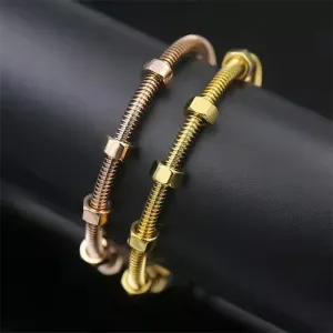 Titanium Steel Screw Love Bracelet Bangles Men Woman With 6 Screw Thread Rose Gold Luxury Charm Bracelets For Couple's Jewelry