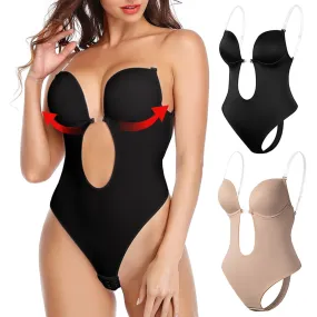 Trendy Backless Bra Body Shapewear Thong Bodysuit