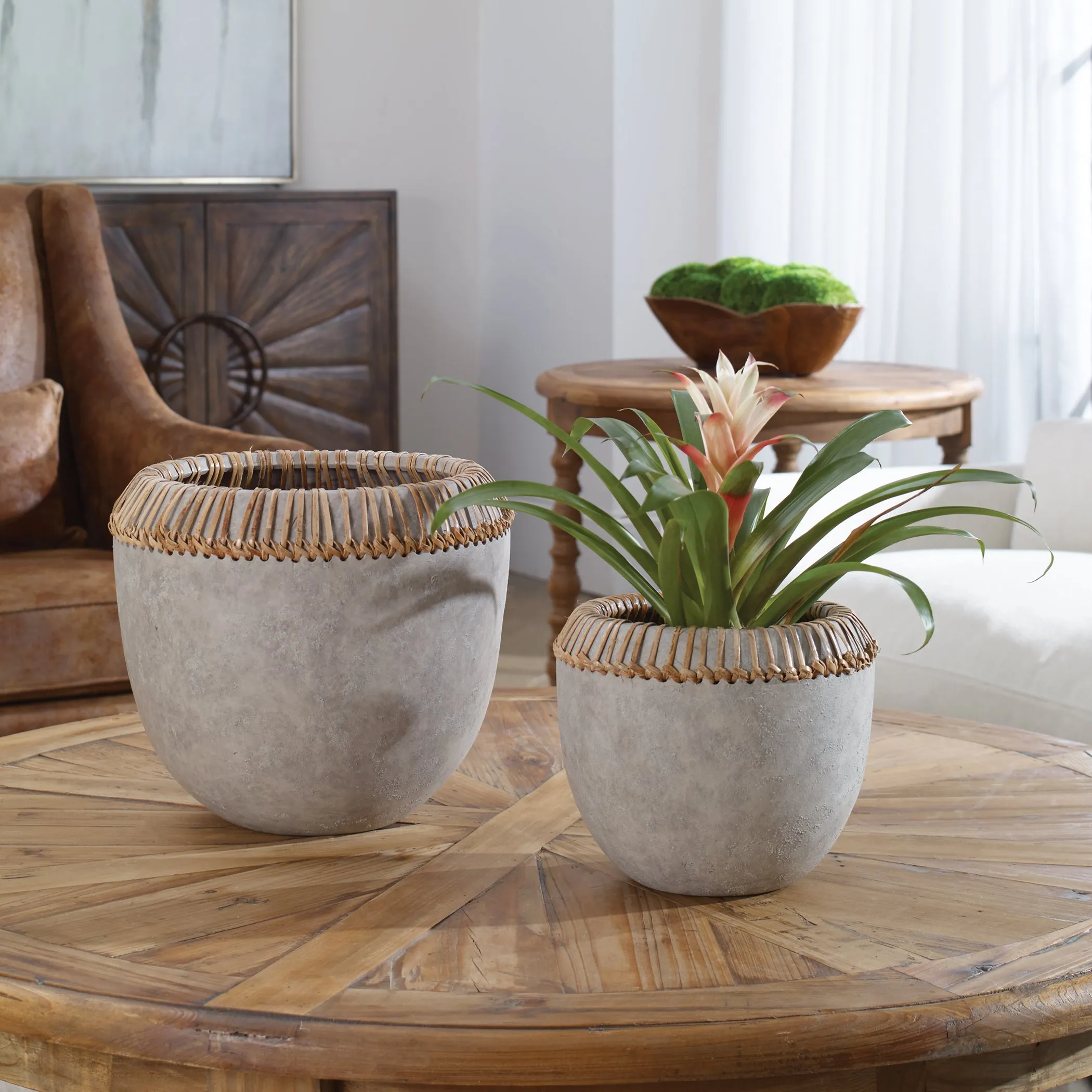 Uttermost Aponi Concrete Ray Bowls, S/2