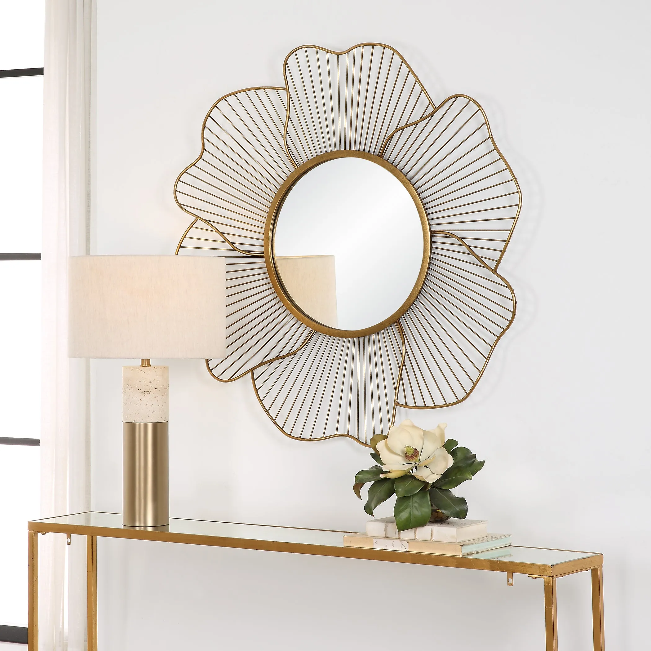 Uttermost Blossom Gold Floral Mirror