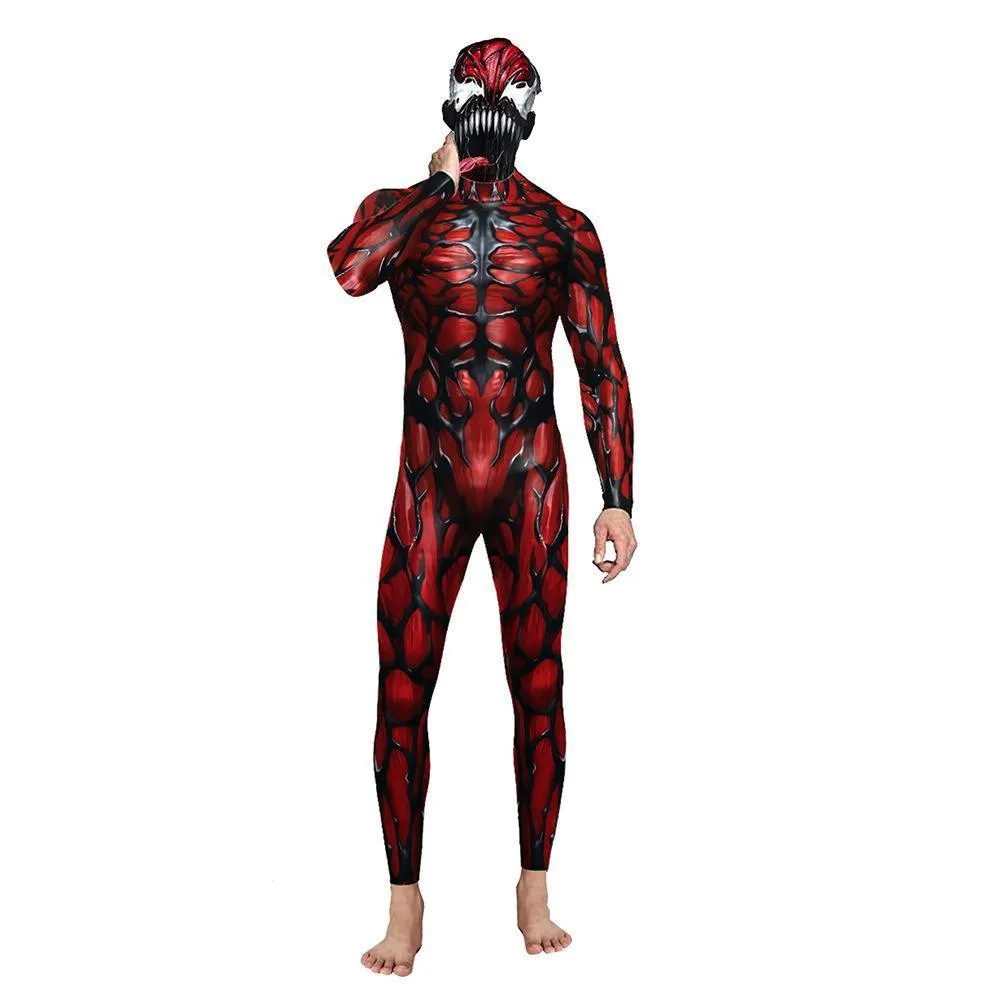 Venom Cosplay Costume Jumpsuit Halloween Party Bodysuit Outfit Zentai for Adults Men