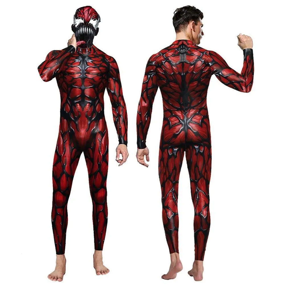 Venom Cosplay Costume Jumpsuit Halloween Party Bodysuit Outfit Zentai for Adults Men