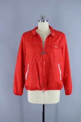 Vintage 1980s Weather Tamer Jacket Windbreaker / Bright Red