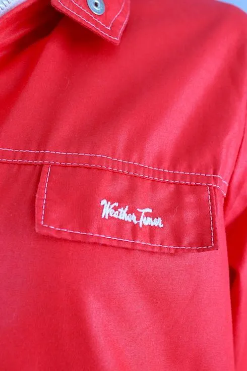 Vintage 1980s Weather Tamer Jacket Windbreaker / Bright Red