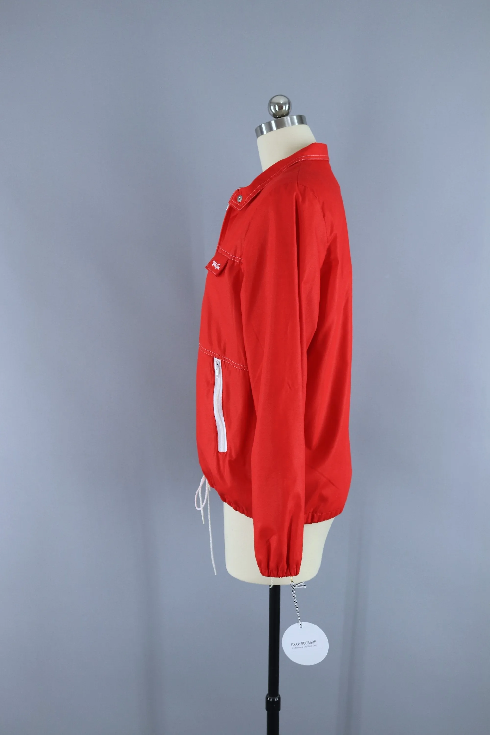 Vintage 1980s Weather Tamer Jacket Windbreaker / Bright Red