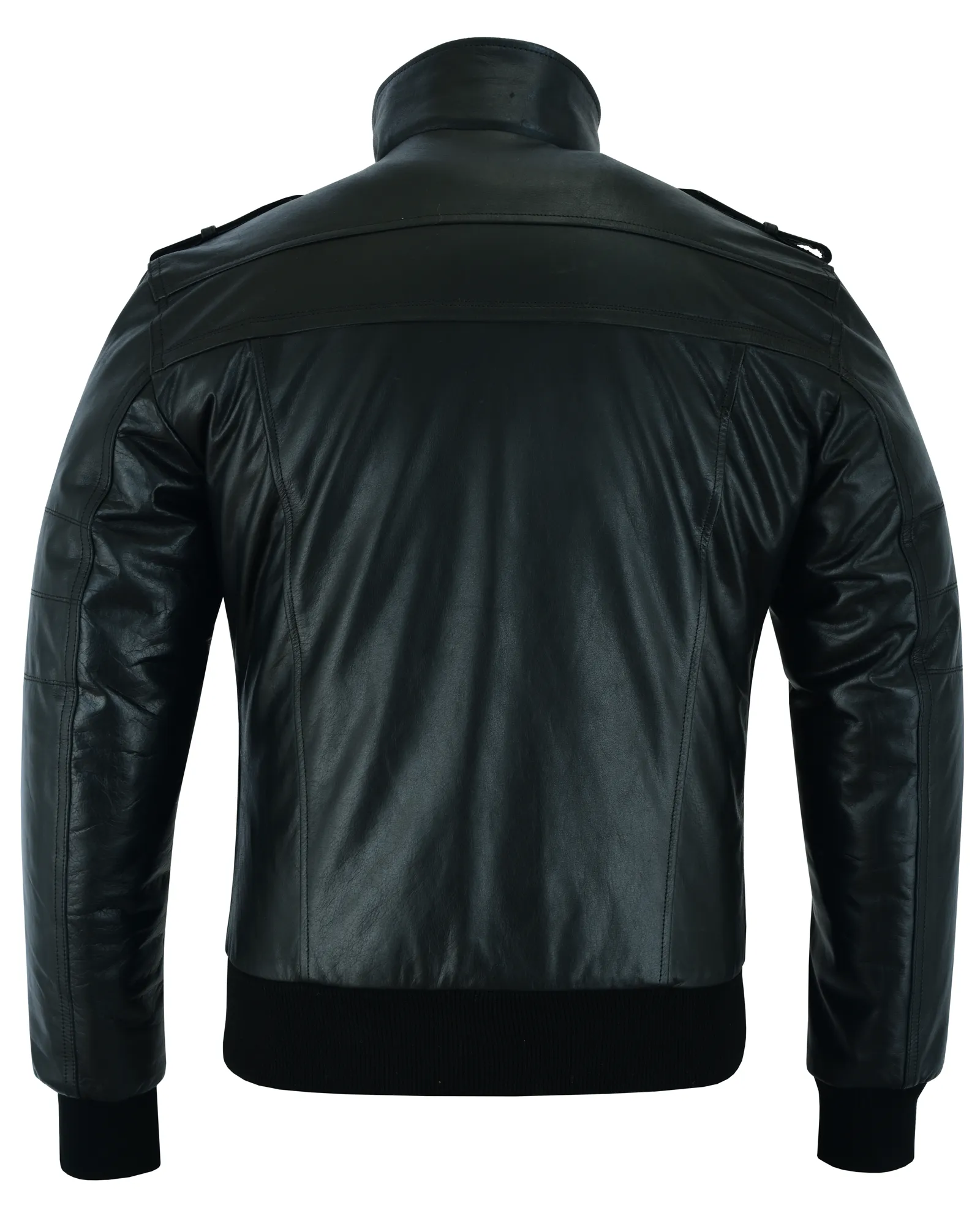 VL551B Vance Leathers' Men's Sven Bomber Black Waxed Premium Cowhide Motorcycle Leather Jacket with Removeable Hood