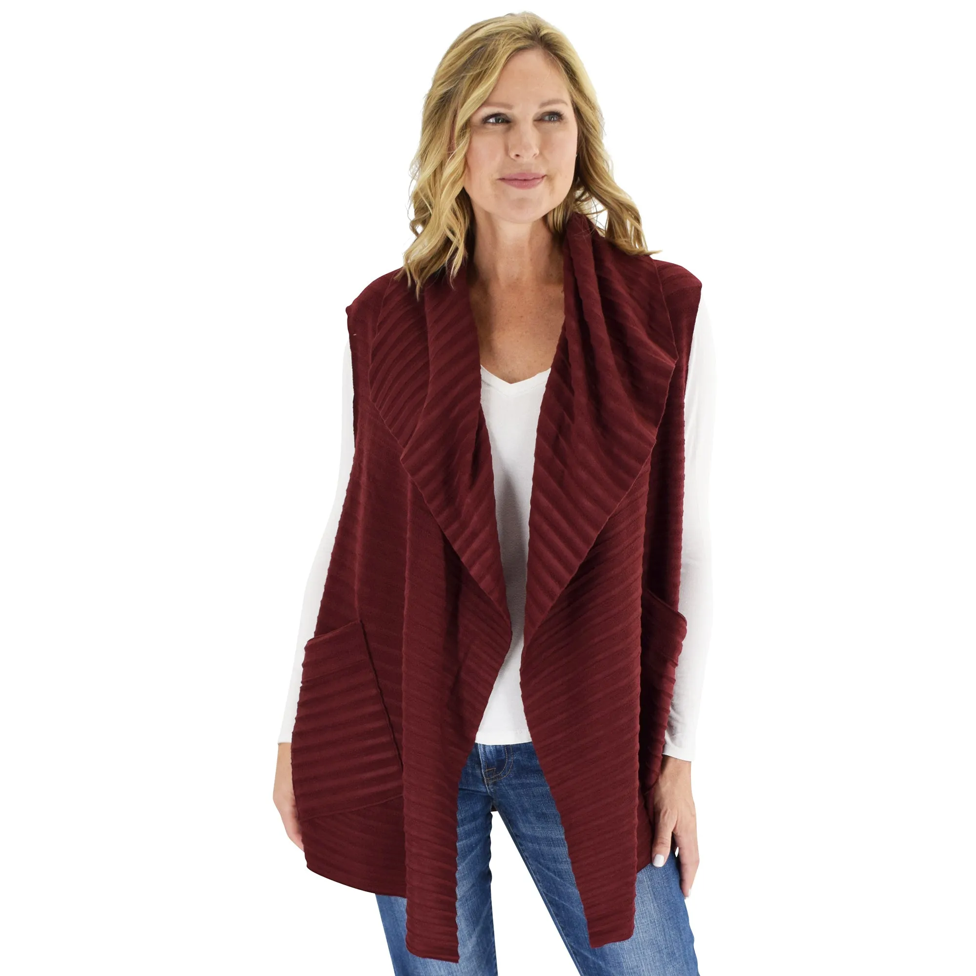 Weekender Cozy Coat Fleece Vest with Pockets Two Sizes!