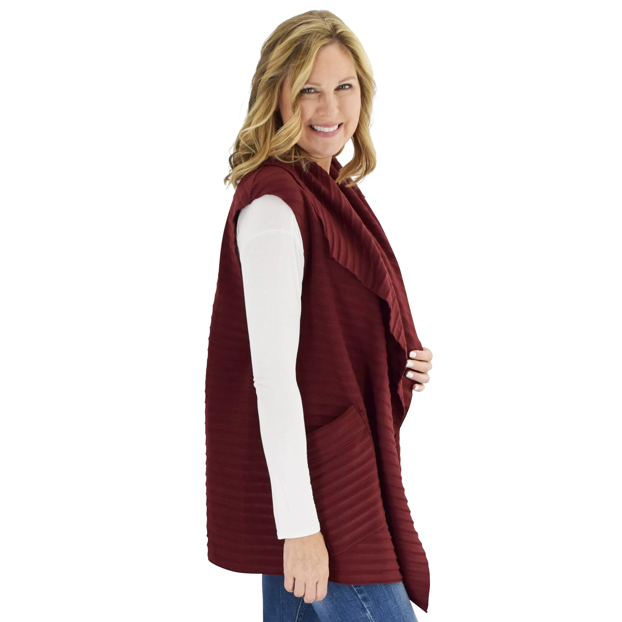 Weekender Cozy Coat Fleece Vest with Pockets Two Sizes!