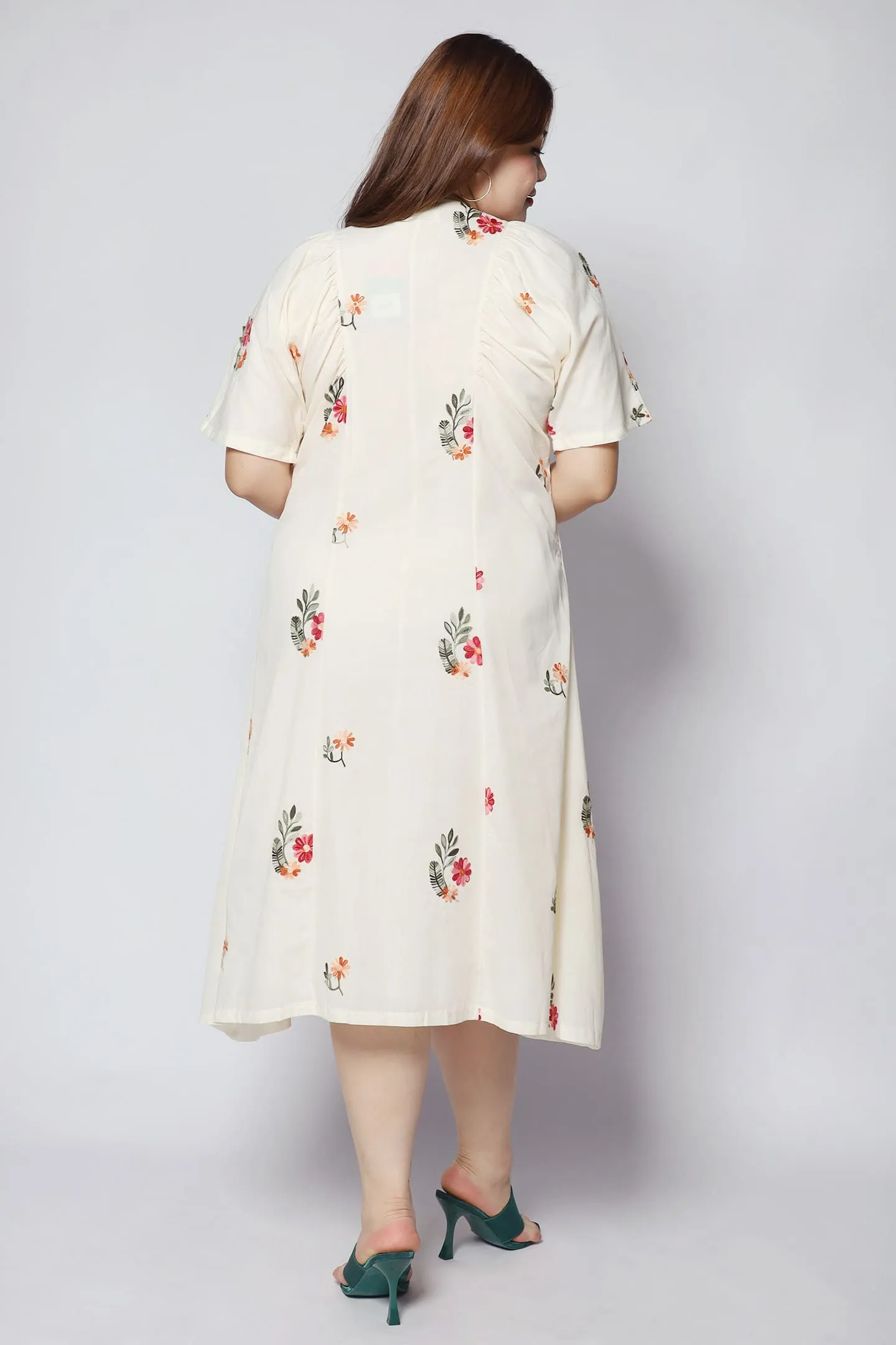 Whitney V Dress in Siena Embroidery