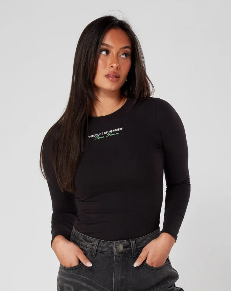 Womens Black Green Product Of Mercier Bodysuit