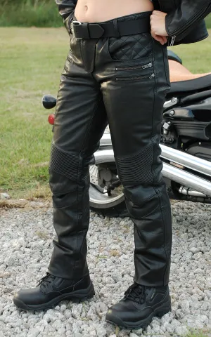 Women's Premium Ultra Premium Cowhide Leather Riding Pants #LP0711ZZK