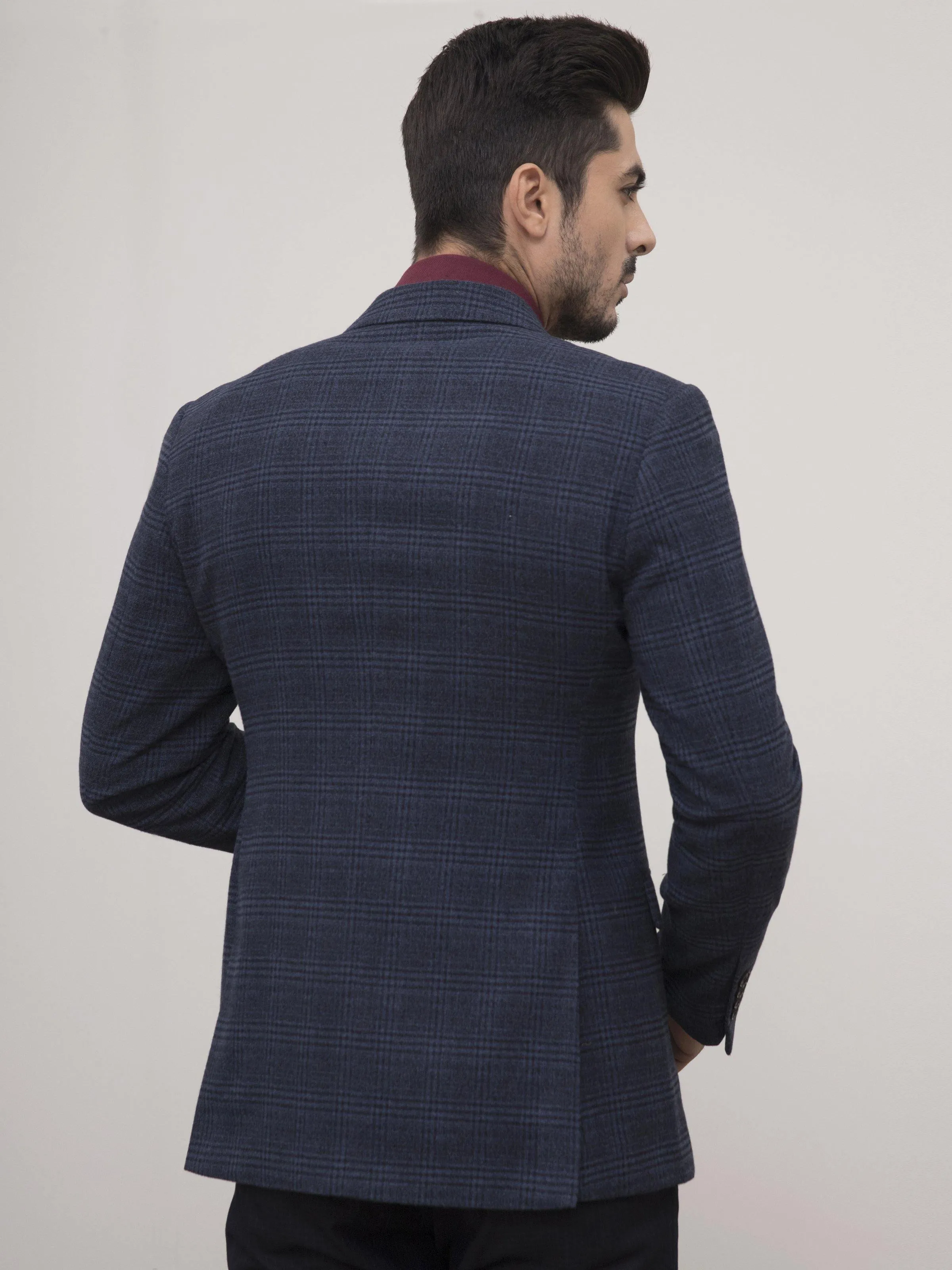 WOOLEN COAT 2 BUTTON SLIM FIT NAVY BLUE