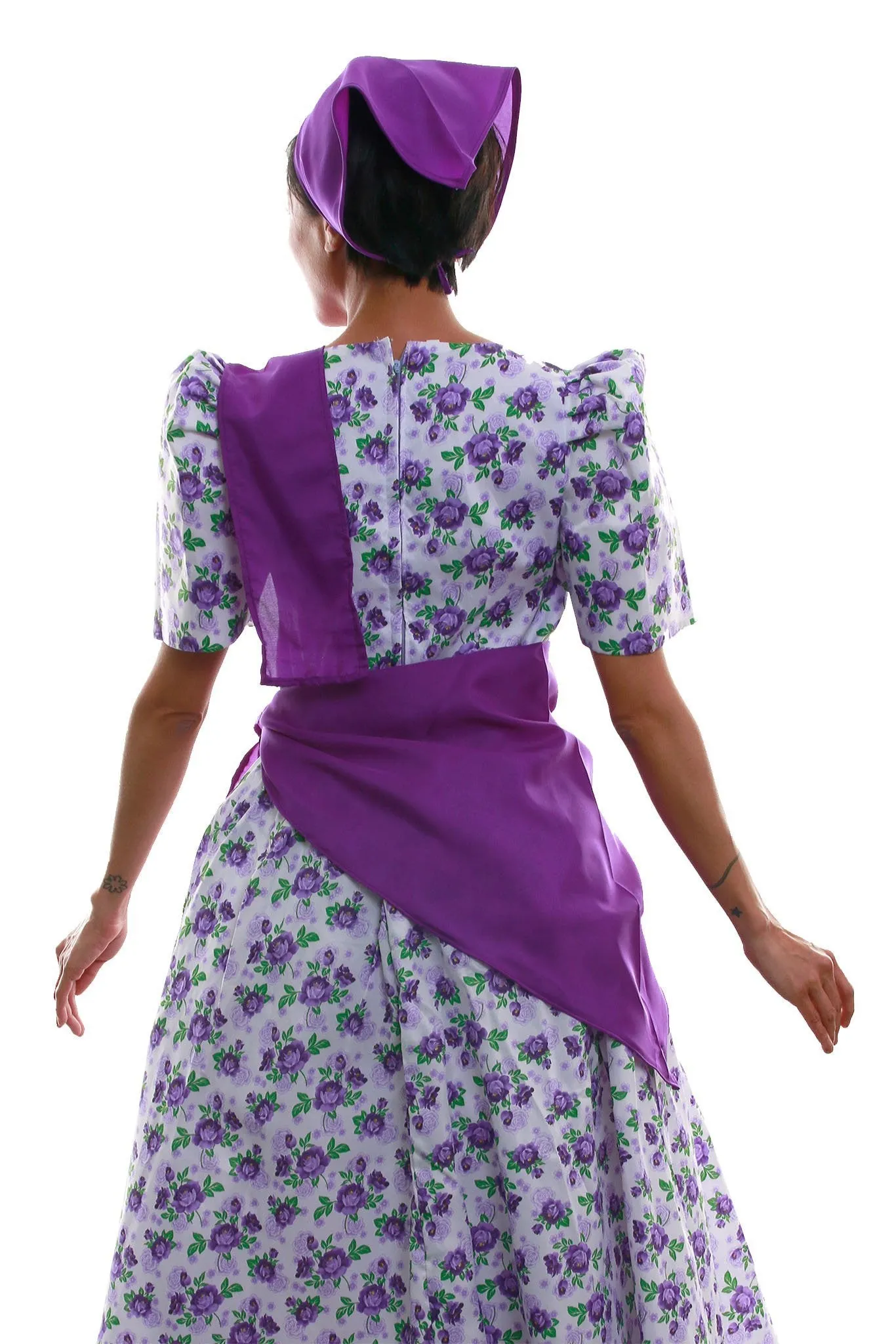 WS20 - Balintawak Gina Dress Purple - Filipiniana